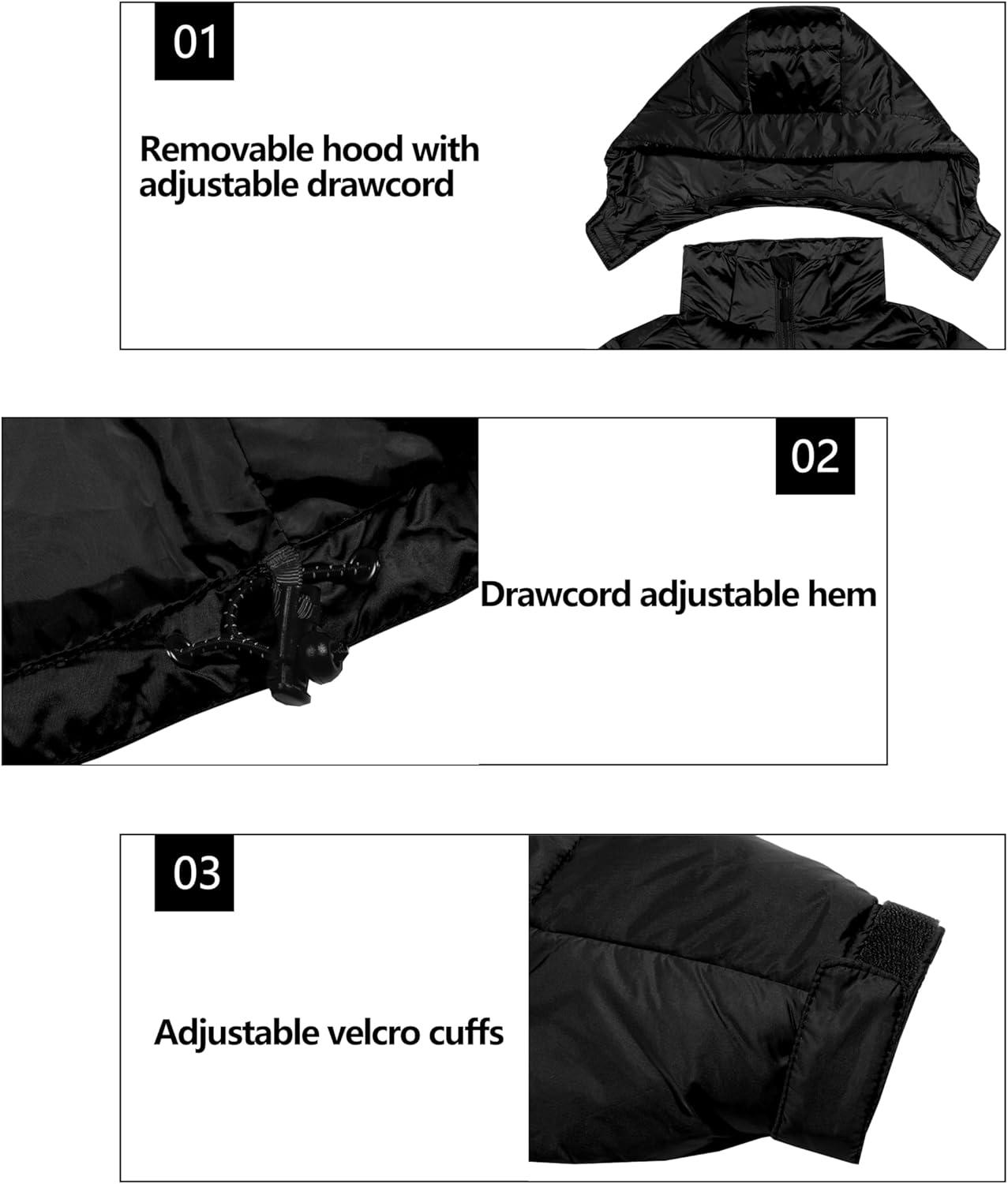 imageLittle Donkey Andy Womens Warm Puffer Jacket Windproof Lightweiht Hooded Winter Coat Hiking TravelBlack
