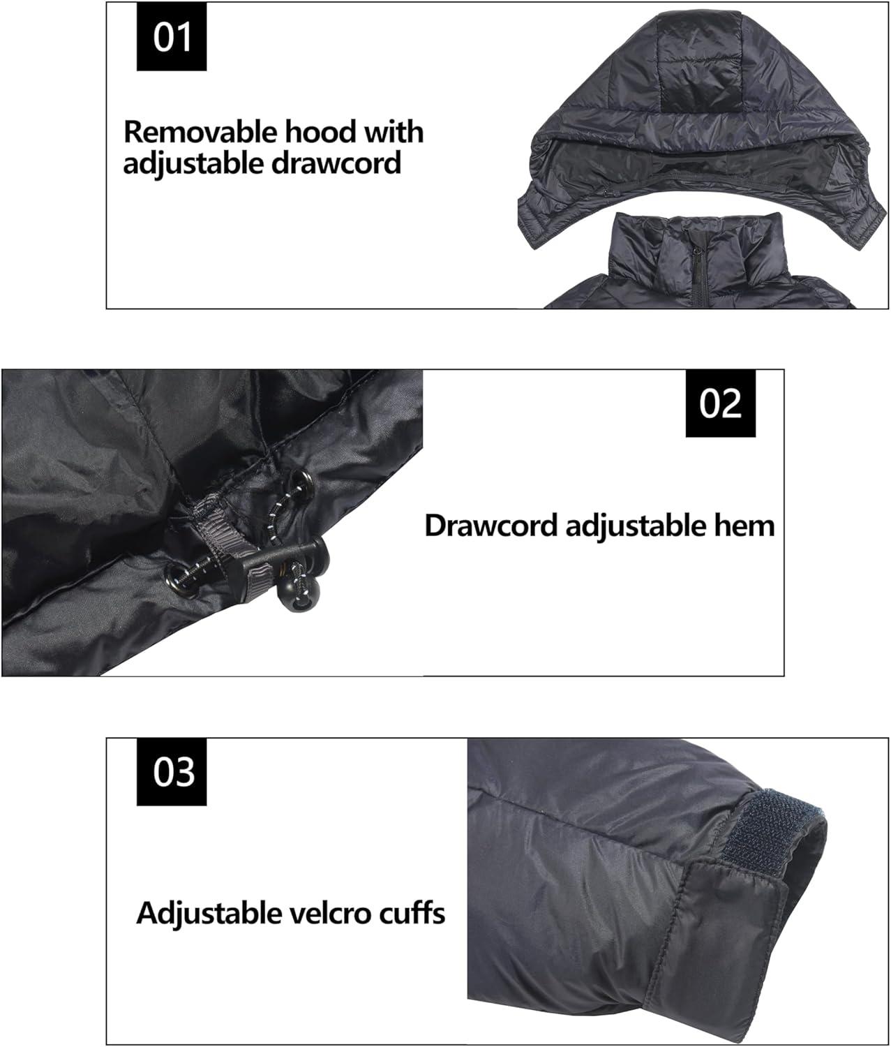 imageLittle Donkey Andy Womens Warm Puffer Jacket Windproof Lightweiht Hooded Winter Coat Hiking TravelOmbre Blue