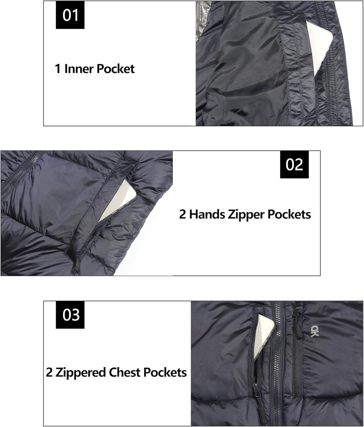 imageLittle Donkey Andy Womens Warm Puffer Jacket Windproof Lightweiht Hooded Winter Coat Hiking TravelOmbre Blue