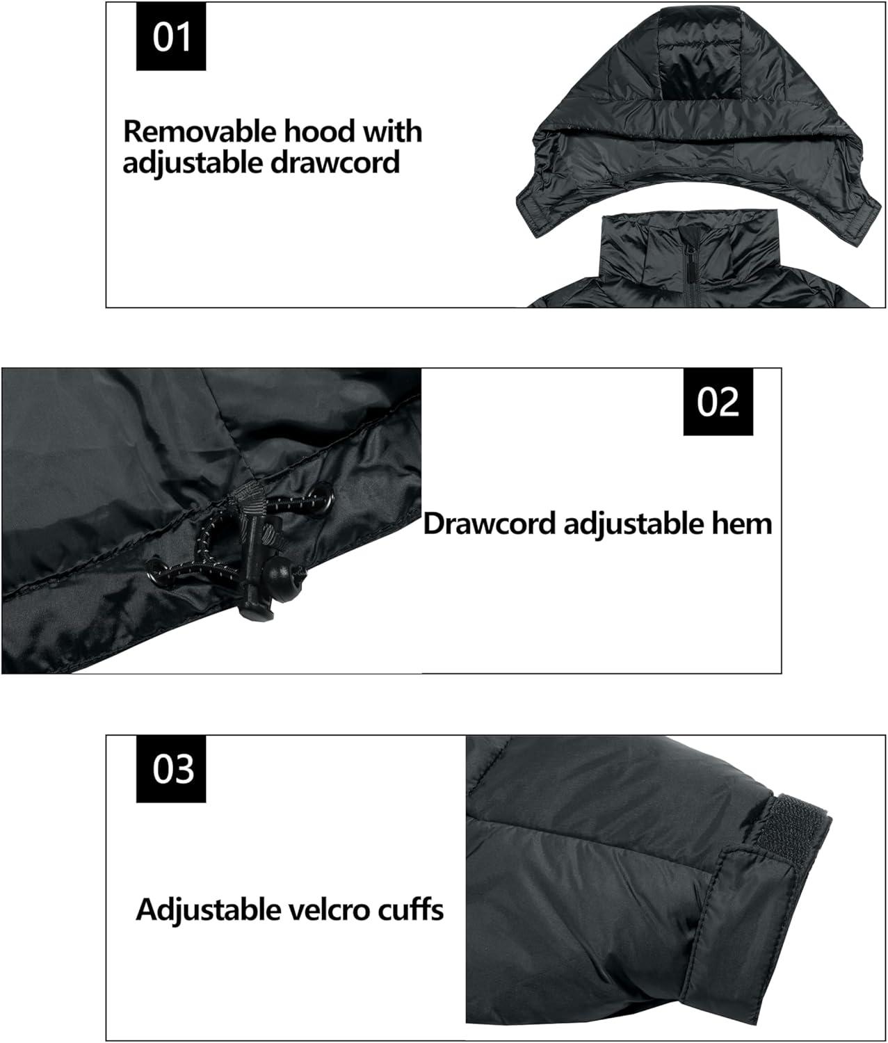 imageLittle Donkey Andy Womens Warm Puffer Jacket Windproof Lightweiht Hooded Winter Coat Hiking TravelSteel Grey