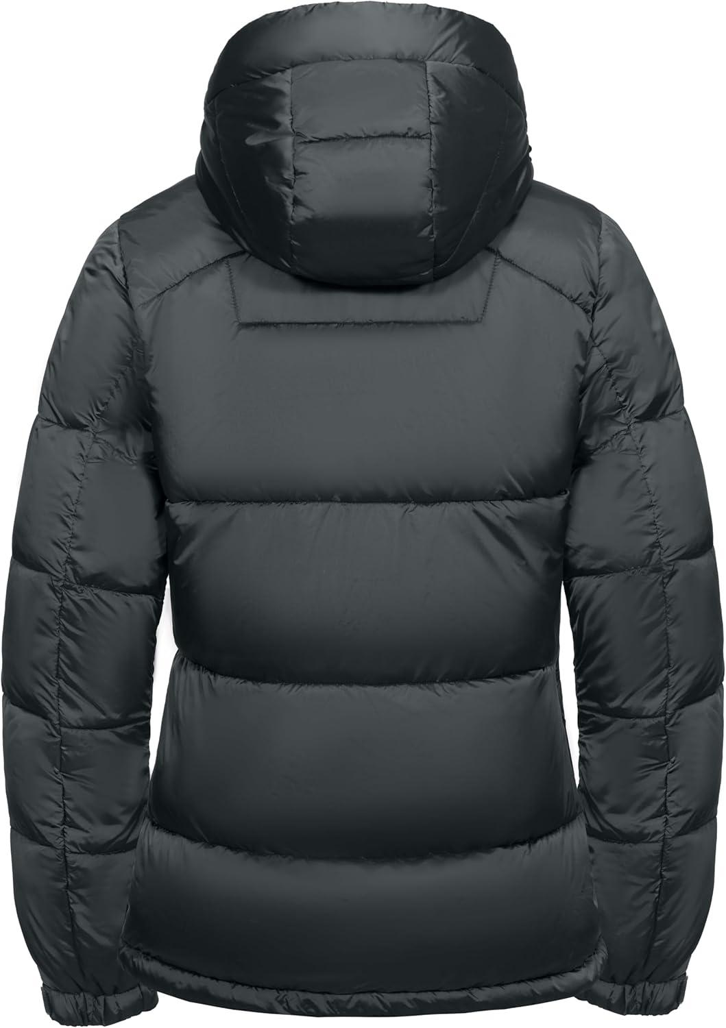 imageLittle Donkey Andy Womens Warm Puffer Jacket Windproof Lightweiht Hooded Winter Coat Hiking TravelSteel Grey