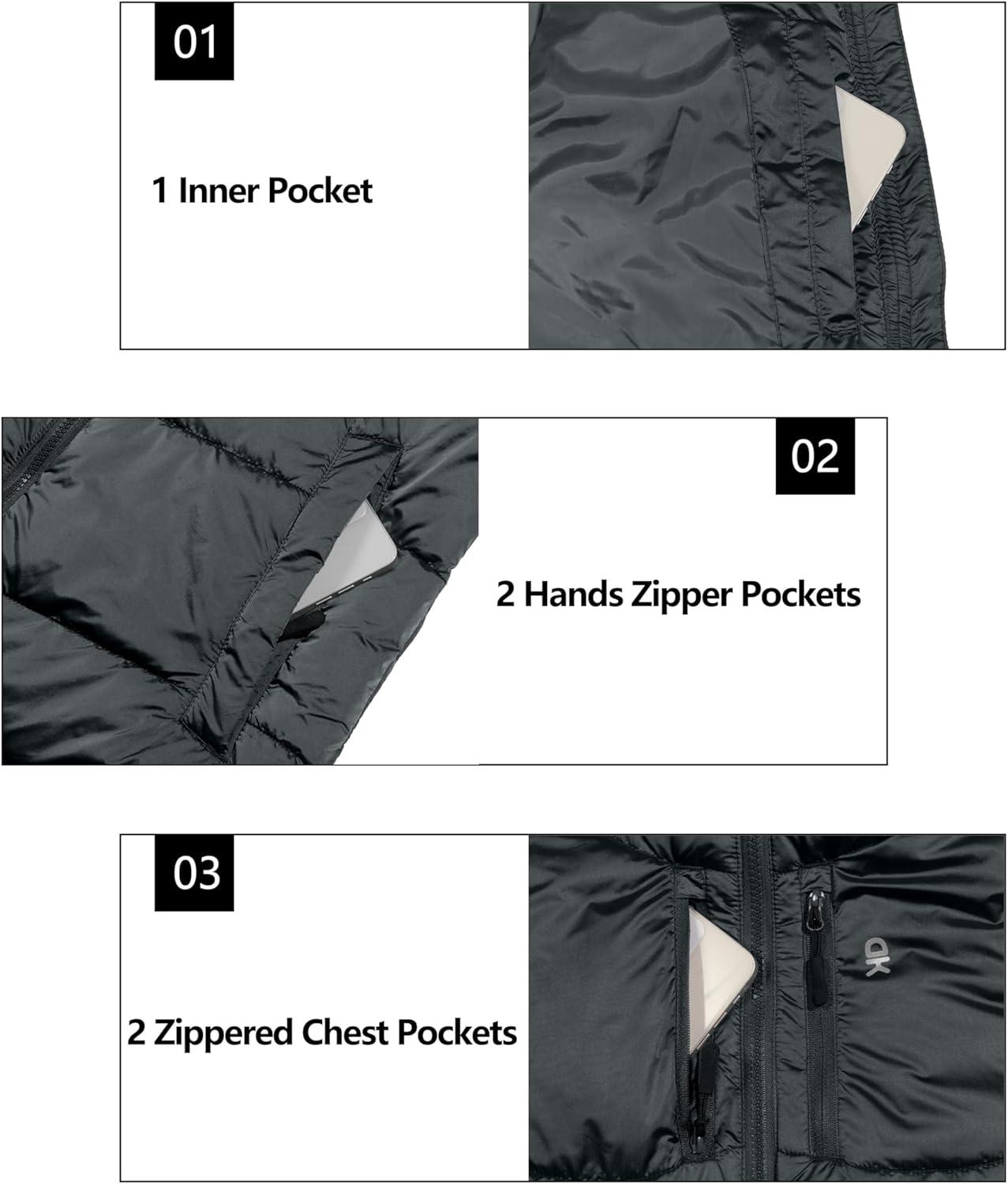 imageLittle Donkey Andy Womens Warm Puffer Jacket Windproof Lightweiht Hooded Winter Coat Hiking TravelSteel Grey
