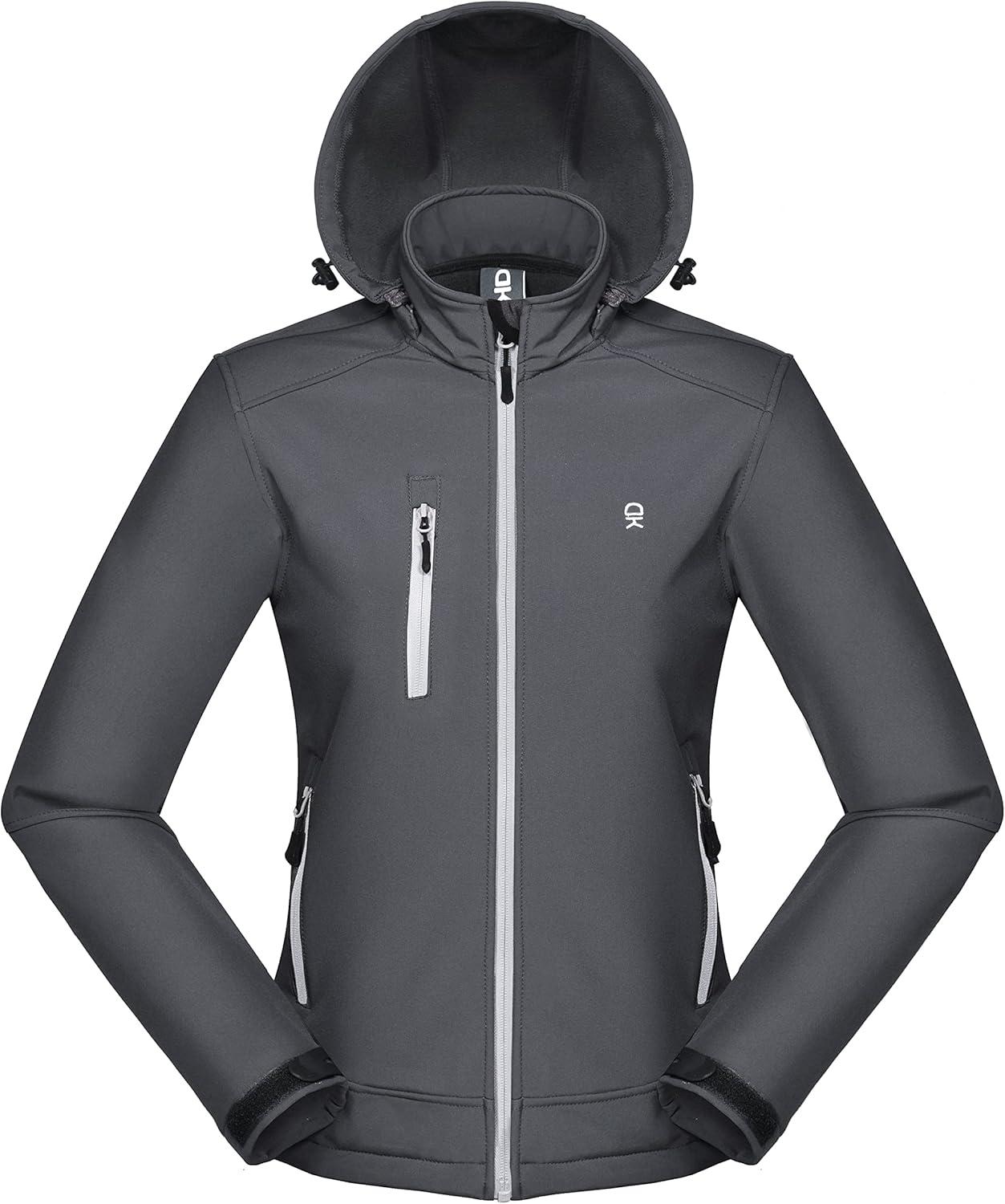 imageLittle Donkey Andy Womens Water Repellent Ski Snowboarding Jacket with Removable HoodGray