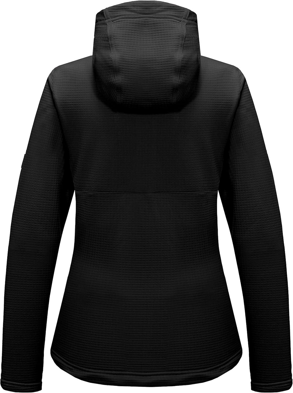 imageLittle Donkey Andy Womens Winter Lightweight Warm Fleece Running Jacket Breathable Thumbholes Thermal Hiking JacketUpgraded Black
