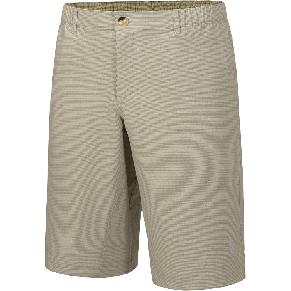 imageLittle Donkey Andy 12 Inch Inseam Golf Shorts for Men Bermuda Quick Dry Elastic Waist Shorts for Hiking Travel CasualA5 Khaki