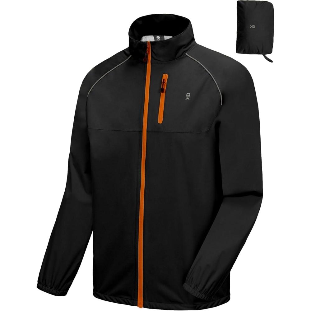 imageLittle Donkey Andy Mens Cycling Jacket Waterproof Lightweight Windbreaker PackableUpgradeblack