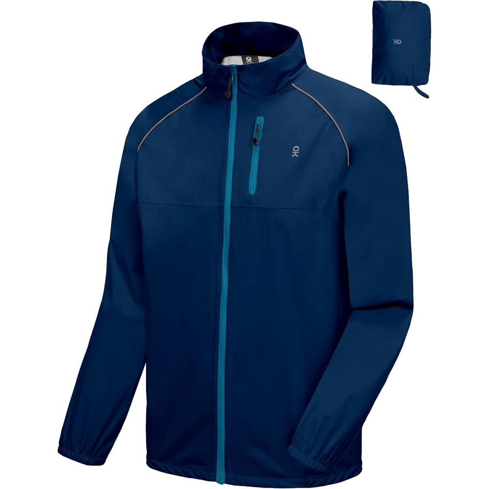 imageLittle Donkey Andy Mens Cycling Jacket Waterproof Lightweight Windbreaker PackableUpgradenavy