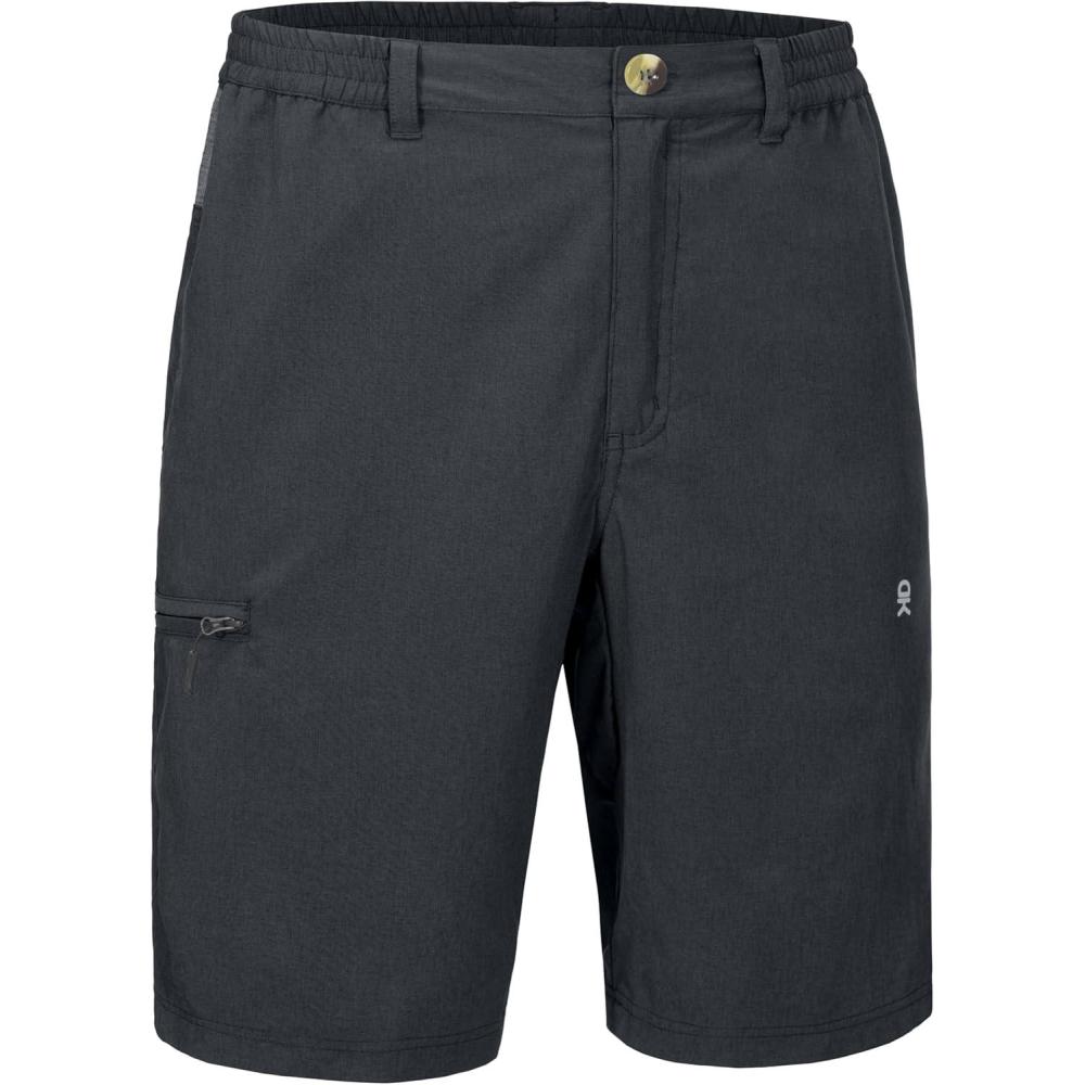 imageLittle Donkey Andy Mens Golf Shorts Quick Dry Lightweight Breathable Casual Short with Elastic Waist 3 Pockets for HikingBlack Heather