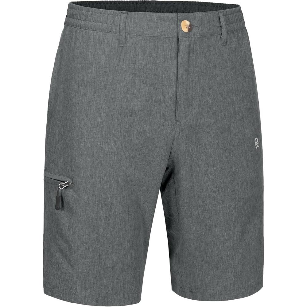 imageLittle Donkey Andy Mens Golf Shorts Quick Dry Lightweight Breathable Casual Short with Elastic Waist 3 Pockets for HikingGray Heather