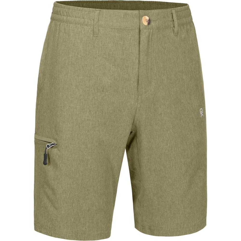 imageLittle Donkey Andy Mens Golf Shorts Quick Dry Lightweight Breathable Casual Short with Elastic Waist 3 Pockets for HikingGreen Olive Heather