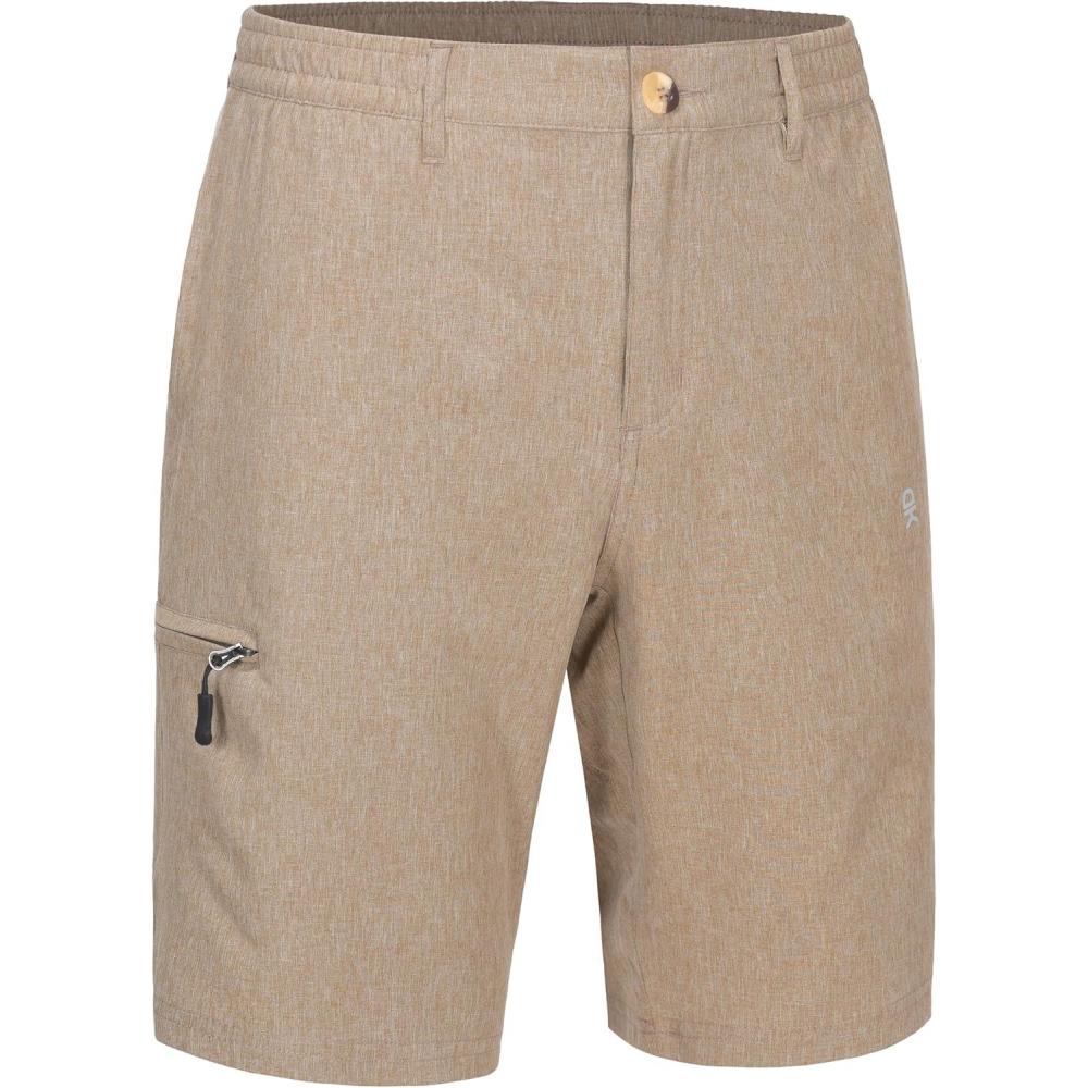 imageLittle Donkey Andy Mens Golf Shorts Quick Dry Lightweight Breathable Casual Short with Elastic Waist 3 Pockets for HikingGreige Heather