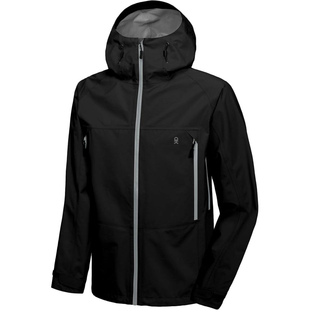 imageLittle Donkey Andy Mens Highperformance 3L Hard Shell Waterproof Rain Jacket Breathable Rain Gear for HikingTravellingC1blackhigh Performance