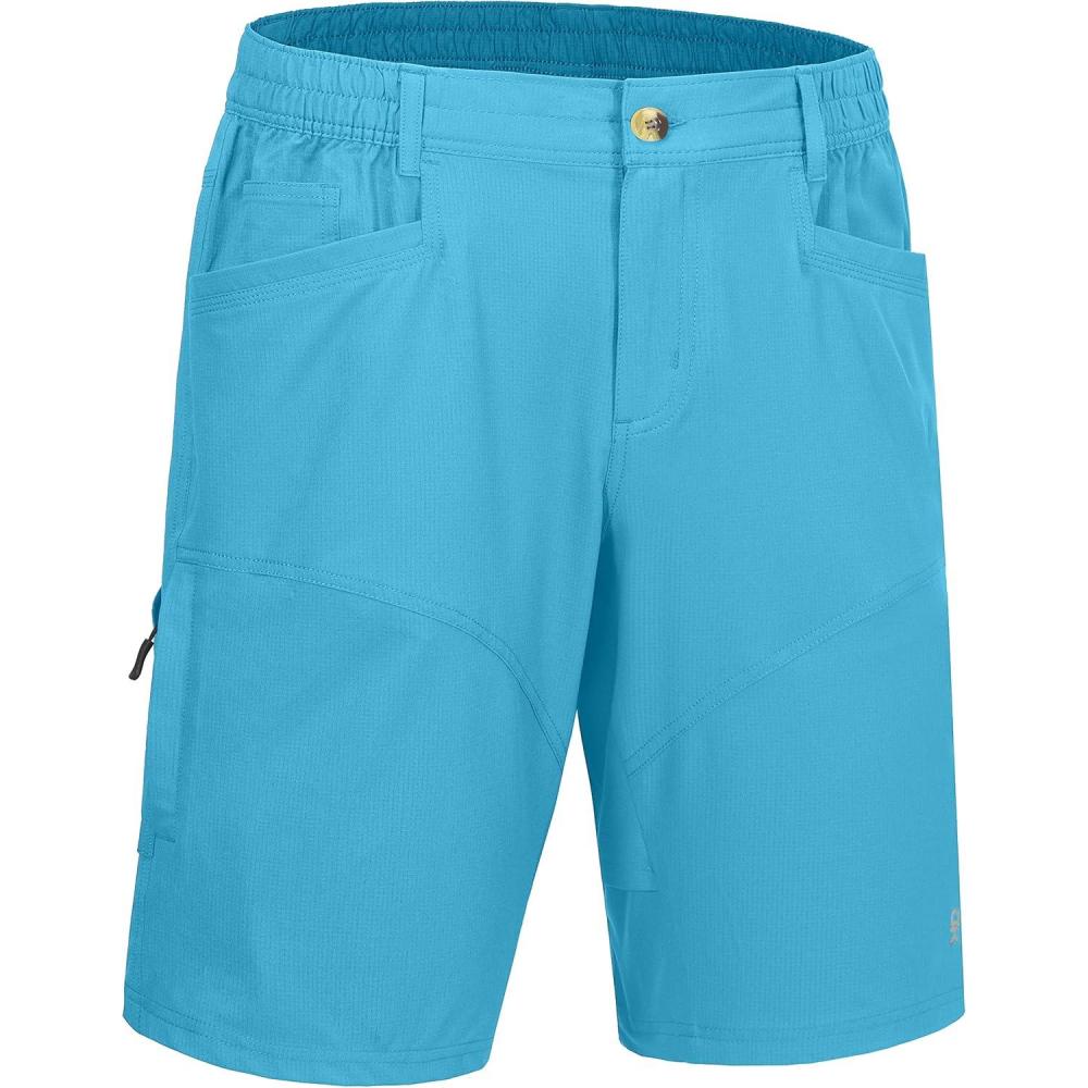 imageLittle Donkey Andy Mens Hiking Cargo Shorts Quick Dry Waterproof Lightweight Golf Shorts Stretch Casual Short with 9 PocketsMalibu Blue