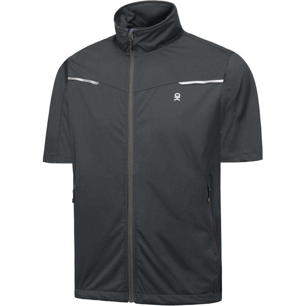 imageLittle Donkey Andy Mens Lightweight Softshell Vests Short Sleeve Jackets for Golfing Hiking RunningB Gray