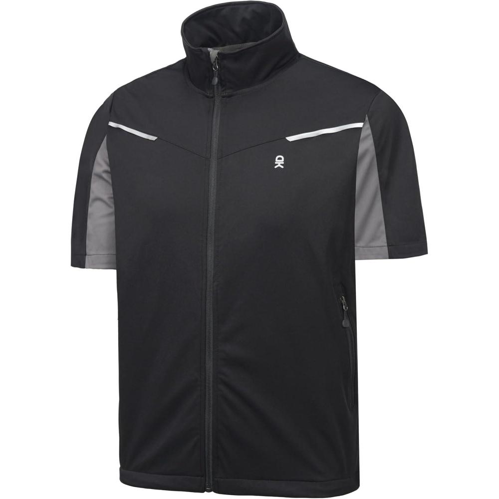 imageLittle Donkey Andy Mens Lightweight Softshell Vests Short Sleeve Jackets for Golfing Hiking RunningBlack