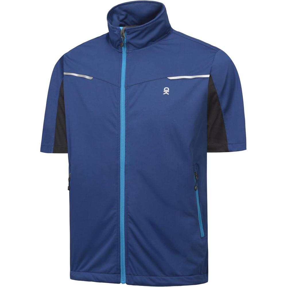 imageLittle Donkey Andy Mens Lightweight Softshell Vests Short Sleeve Jackets for Golfing Hiking RunningBlue