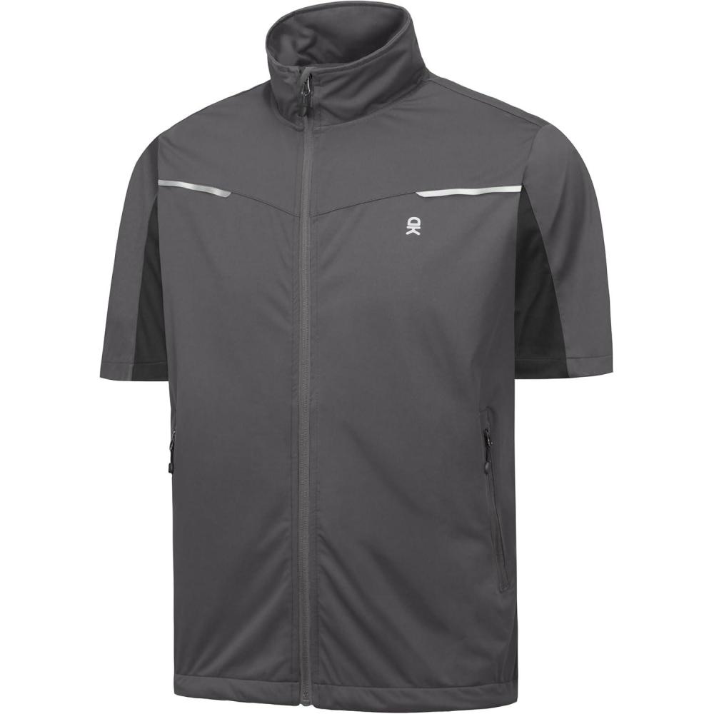 imageLittle Donkey Andy Mens Lightweight Softshell Vests Short Sleeve Jackets for Golfing Hiking RunningGrey