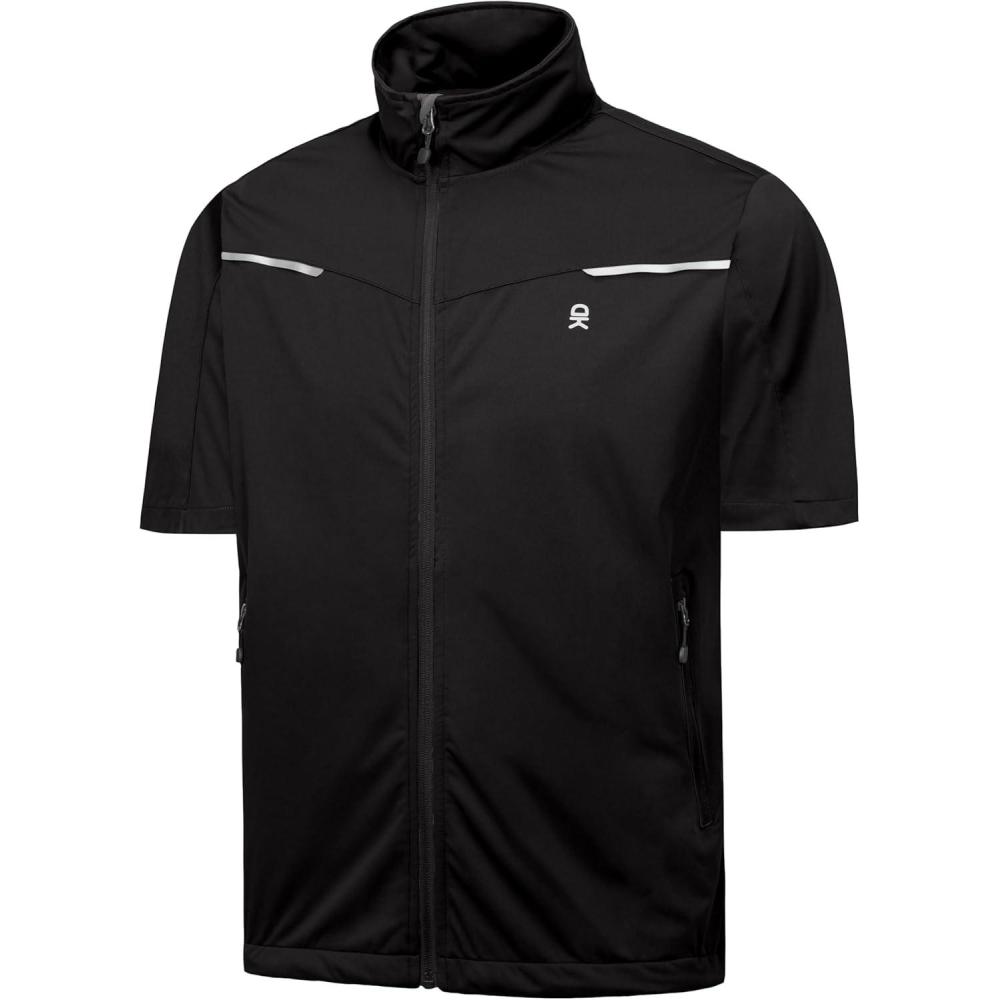 imageLittle Donkey Andy Mens Lightweight Softshell Vests Short Sleeve Jackets for Golfing Hiking RunningPure Black