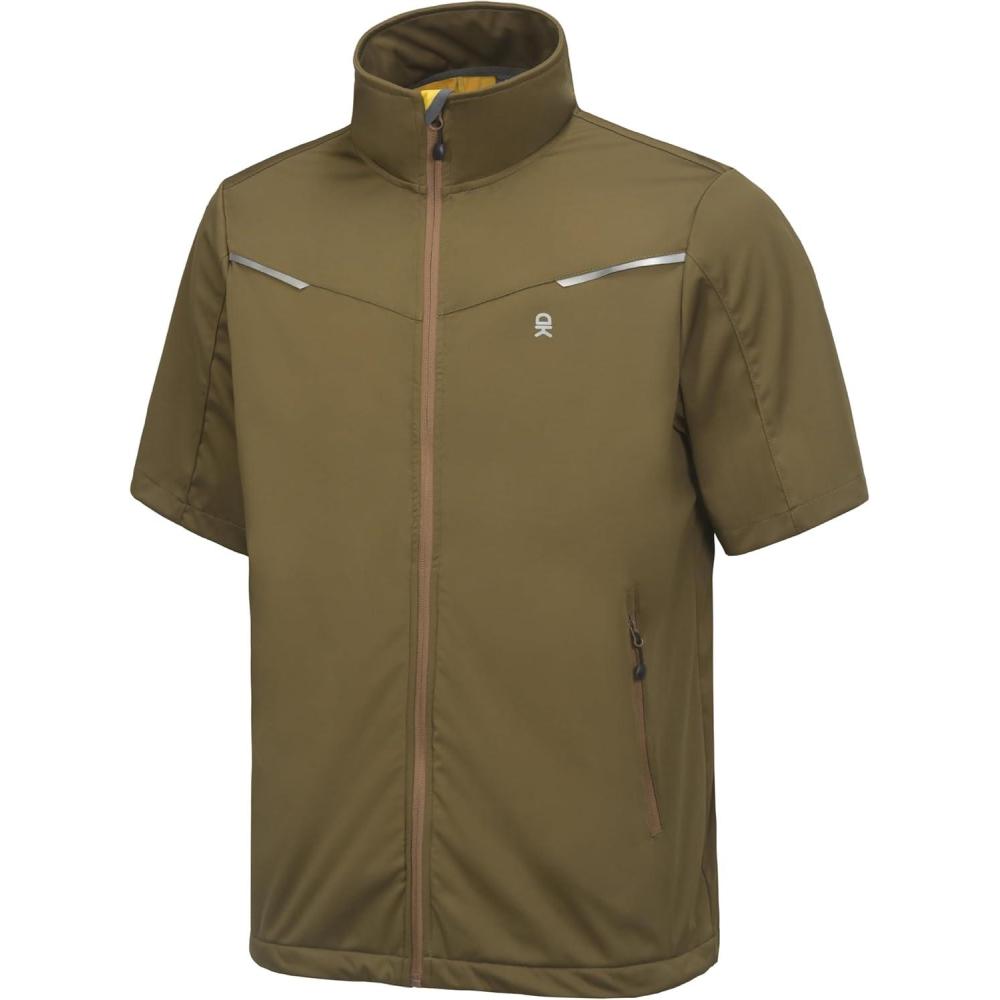 imageLittle Donkey Andy Mens Lightweight Softshell Vests Short Sleeve Jackets for Golfing Hiking RunningPure Browns
