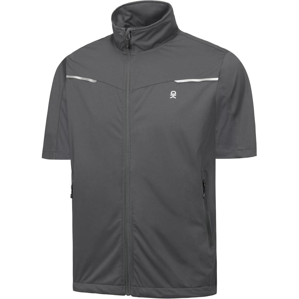 imageLittle Donkey Andy Mens Lightweight Softshell Vests Short Sleeve Jackets for Golfing Hiking RunningPure Grey