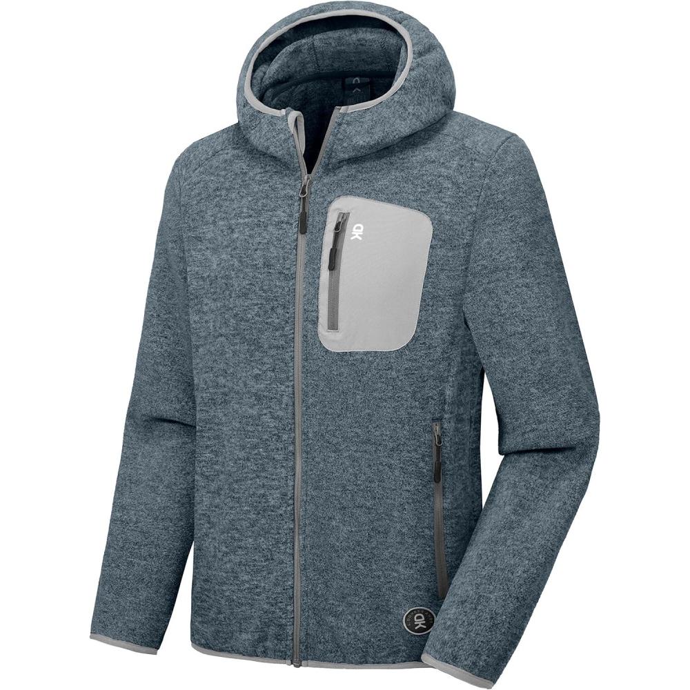 imageLittle Donkey Andy Mens Lightweight Warm Polar Fleece Running Jacket Hooded Full Zip Hiking Golf Casual JacketLight Grey Heather