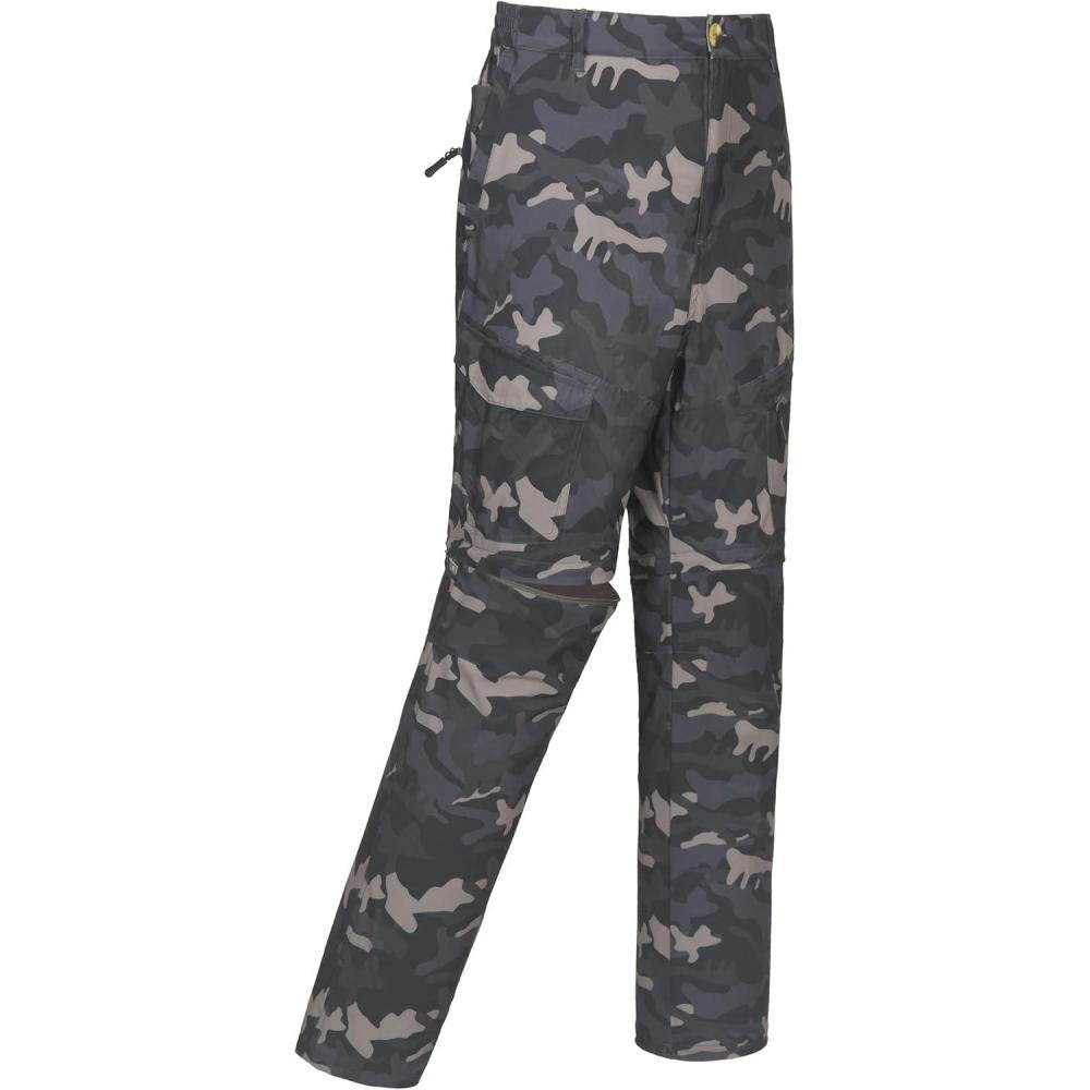 imageLittle Donkey Andy Mens Outdoor Sports Two Section Trousers Mountaineering Hiking HikingOne Zipoff Camouflage