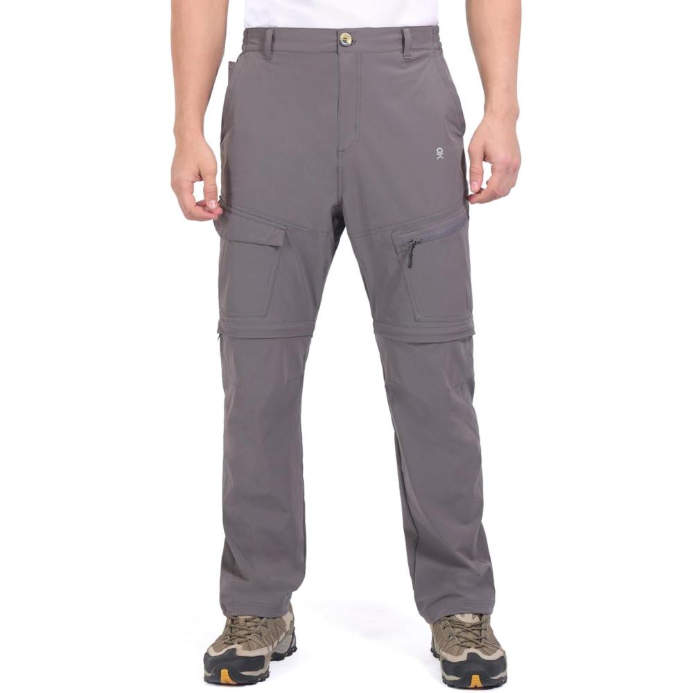 imageLittle Donkey Andy Mens Outdoor Sports Two Section Trousers Mountaineering Hiking HikingOne Zipoff Gray