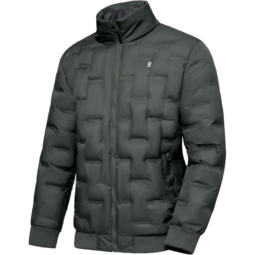 imageLittle Donkey Andy Mens Puffer Warm Jacket Windproof Winter Coat with Recycled InsulationGrey
