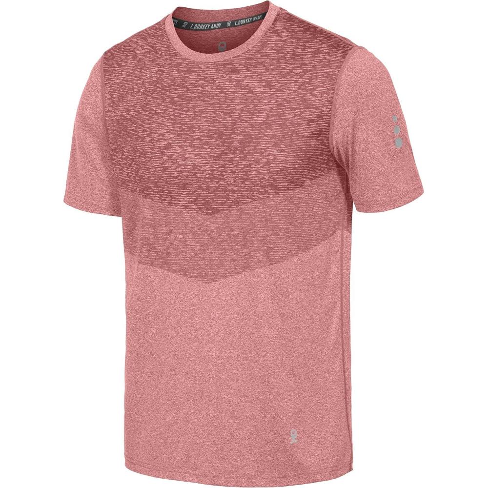 imageLittle Donkey Andy Mens Quick Dry Sweat Wicking Stretch Short Sleeve TShirt UV Protection Workout Running Hiking TeeBrick Dust Heather