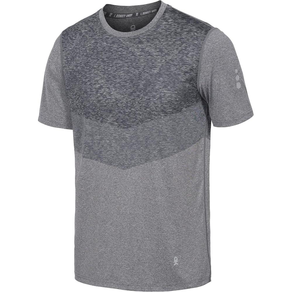 imageLittle Donkey Andy Mens Quick Dry Sweat Wicking Stretch Short Sleeve TShirt UV Protection Workout Running Hiking TeeGray Heather