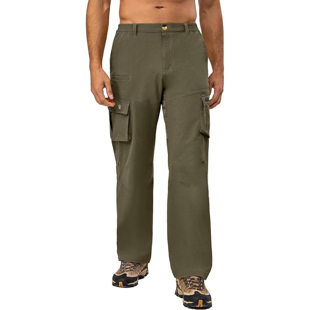 imageLittle Donkey Andy Mens Quick Dry UPF 50 Cargo Pants Stretch Lightweight Outdoor Hiking PantsCapulet Olive