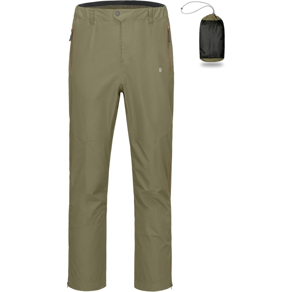 imageLittle Donkey Andy Mens Rain Pants Waterproof Lightweight Overpants Windproof Outdoor Pants for Hiking Golf FishingA1 Agave Green
