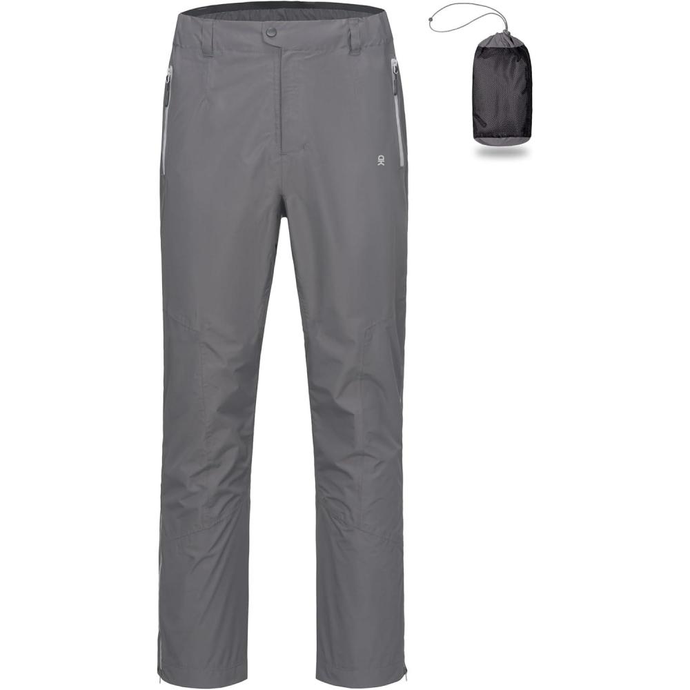 imageLittle Donkey Andy Mens Rain Pants Waterproof Lightweight Overpants Windproof Outdoor Pants for Hiking Golf FishingA1 Gull Gray