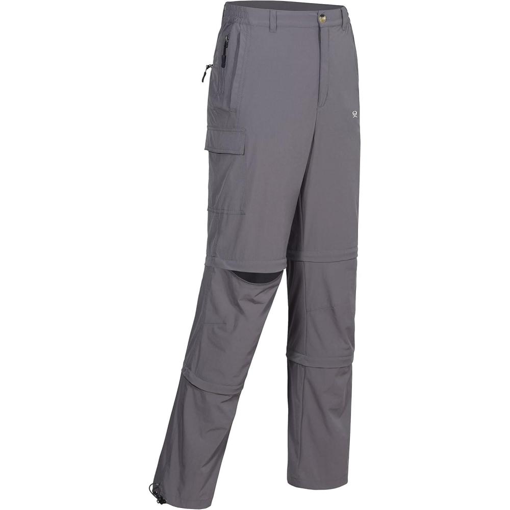 imageLittle Donkey Andy Mens Stretch Convertible Pants ZipOff QuickDry Hiking Pants UV Protection LightweightTwo Zipoffgray