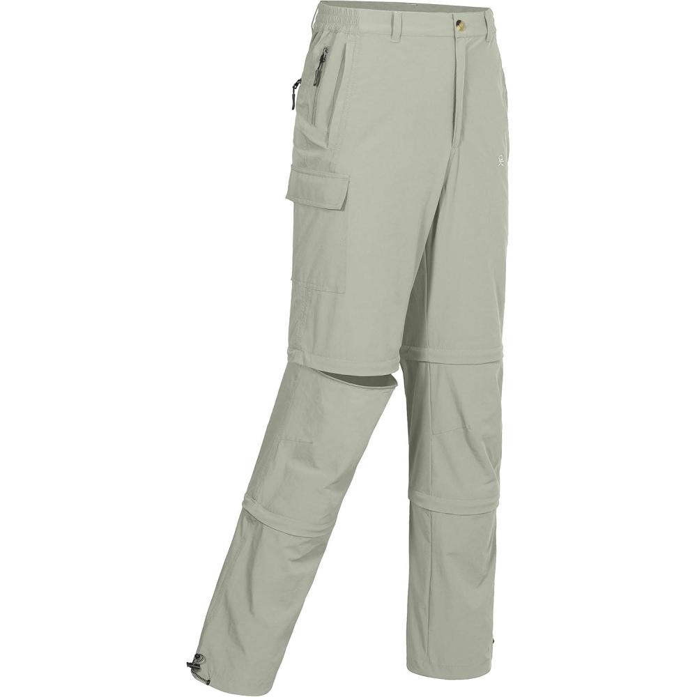 imageLittle Donkey Andy Mens Stretch Convertible Pants ZipOff QuickDry Hiking Pants UV Protection LightweightTwo Zipoffkhaki