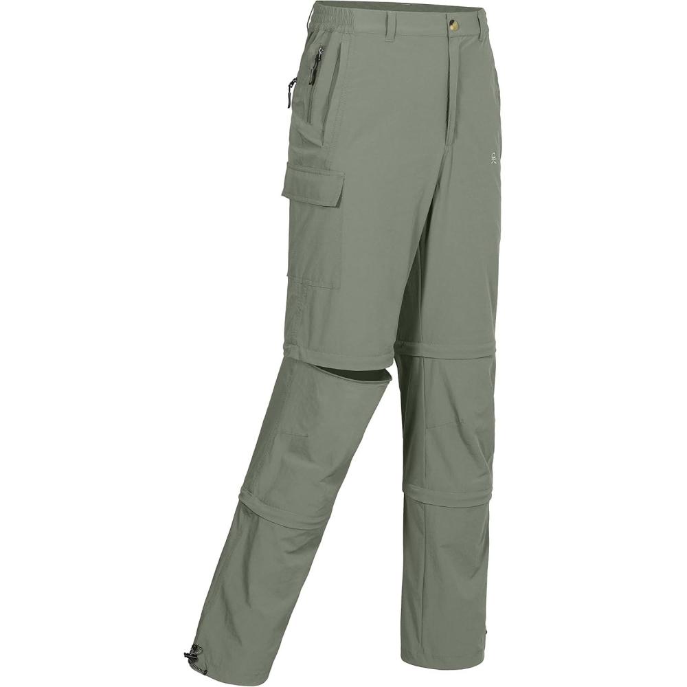 imageLittle Donkey Andy Mens Stretch Convertible Pants ZipOff QuickDry Hiking Pants UV Protection LightweightTwo Zipoffolive