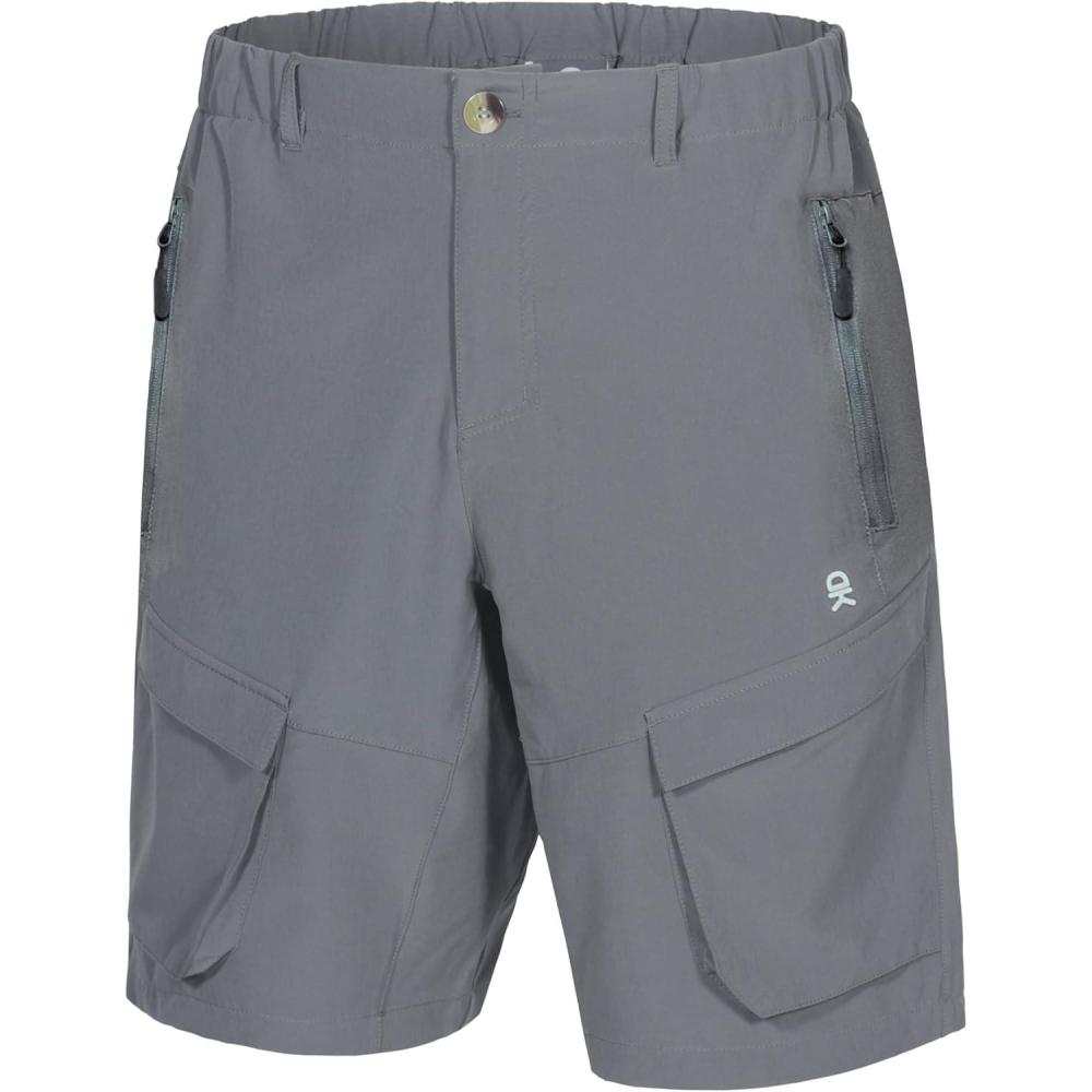 imageLittle Donkey Andy Mens Stretch Quick Dry Cargo Shorts for Hiking Camping TravelGrey