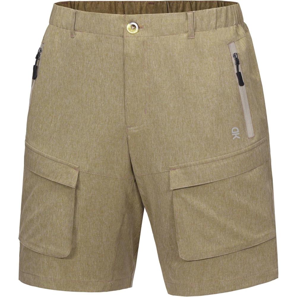 imageLittle Donkey Andy Mens Stretch Quick Dry Cargo Shorts for Hiking Camping TravelKhaki Heather