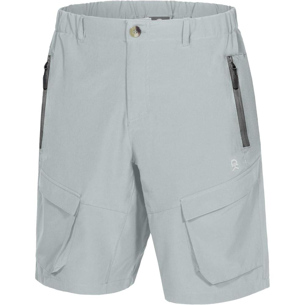 imageLittle Donkey Andy Mens Stretch Quick Dry Cargo Shorts for Hiking Camping TravelLight Gray