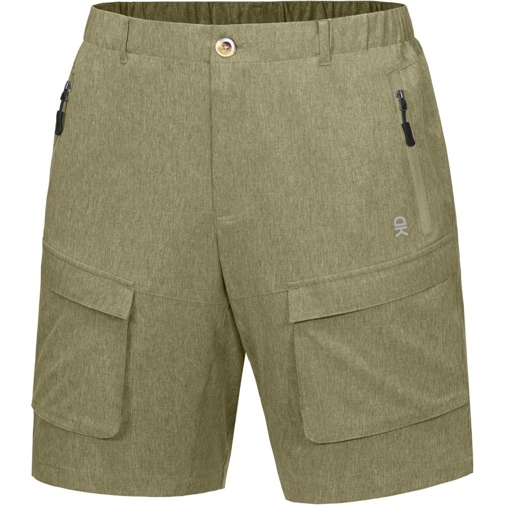 imageLittle Donkey Andy Mens Stretch Quick Dry Cargo Shorts for Hiking Camping TravelOlive Green Heather