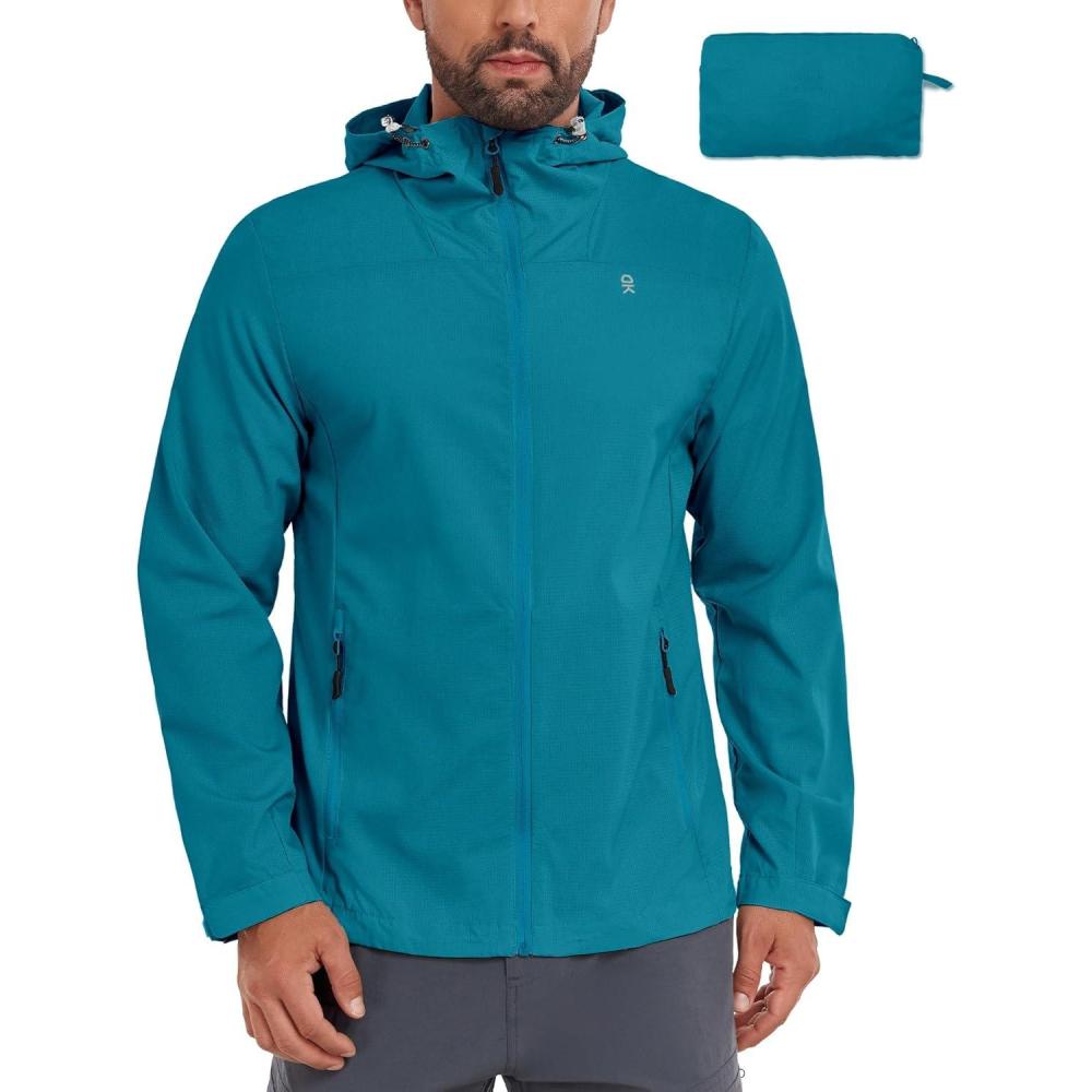 imageLittle Donkey Andy Mens UPF 50 Sun Protection Hoodie Jacket Lightweight Full Zip Hoodies Long Sleeve Shirts Hiking FishingFjord Blue