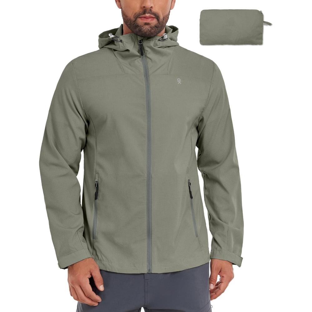 imageLittle Donkey Andy Mens UPF 50 Sun Protection Hoodie Jacket Lightweight Full Zip Hoodies Long Sleeve Shirts Hiking FishingLoden Green