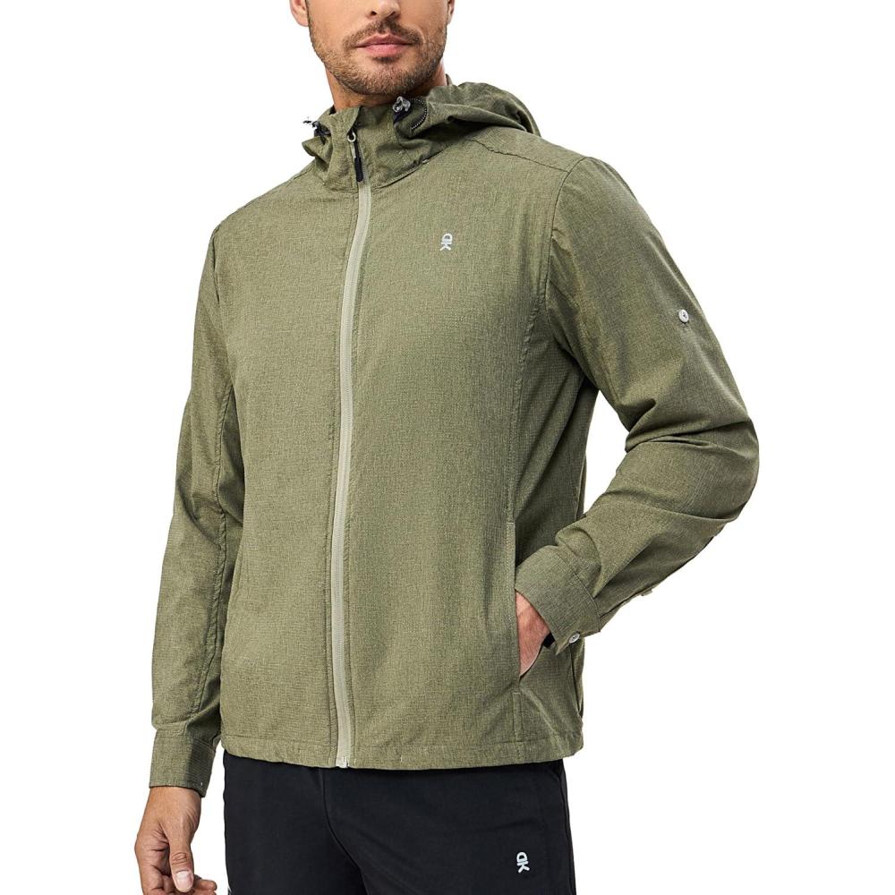 imageLittle Donkey Andy Mens UPF 50 Sun Protection Jacket Full Zip Lightweight Hoodie Summer Shirts for Hiking Fishing OutdoorSage