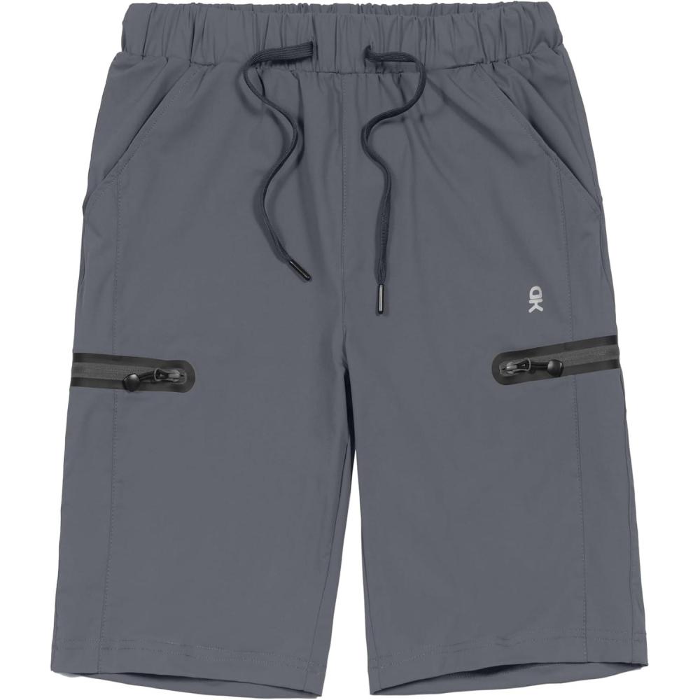 imageLittle Donkey Andy Mens UltraStretch Quick Dry Lightweight Bermuda Shorts Drawstring Zipper Pocket Hiking Travel GolfGray
