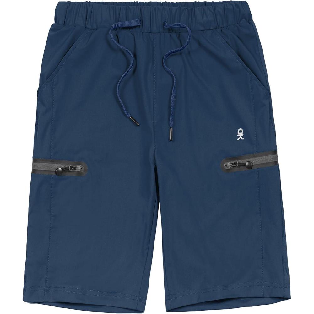 imageLittle Donkey Andy Mens UltraStretch Quick Dry Lightweight Bermuda Shorts Drawstring Zipper Pocket Hiking Travel GolfNavy