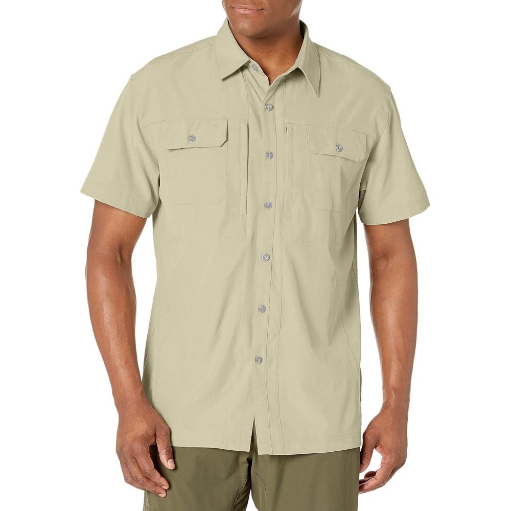 imageLittle Donkey Andy Mens Upgraded Lightweight Short Sleeve Shirt Quick Dry Shirt for Hiking Travel UPF50 Khaki M