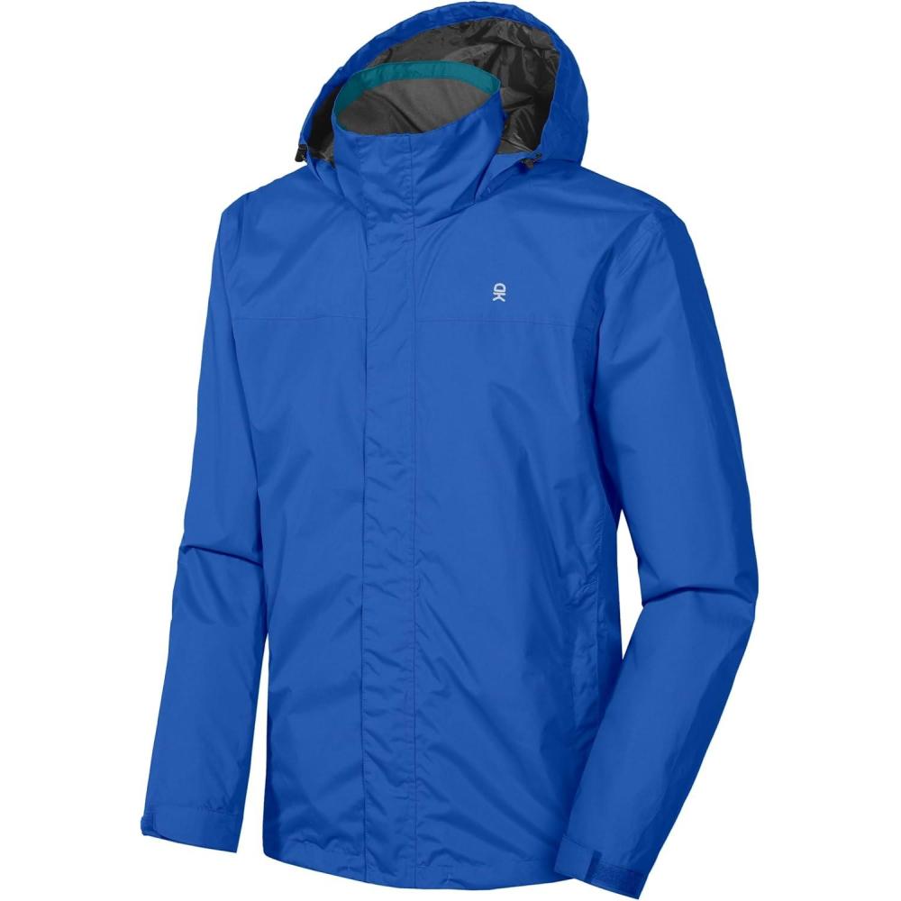 imageLittle Donkey Andy Mens Waterproof Rain Jacket Outdoor Lightweight Rain Shell Coat for HikingGolfTravelA16dark Blue