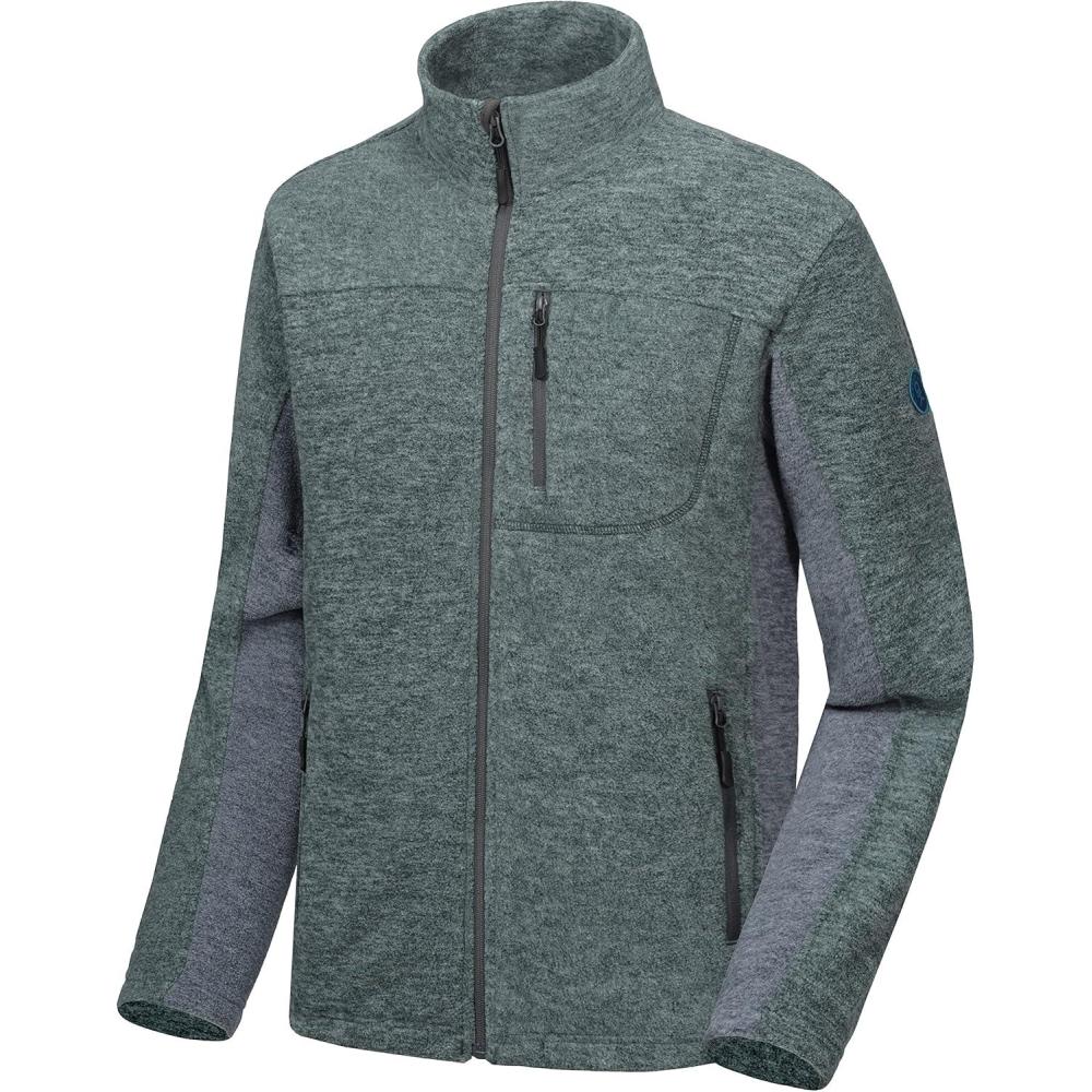 imageLittle Donkey Andy Mens Winter Warm Polar Fleece Golf Jacket Lightweight Thermal Hiking Running Travel JacketDark Green Heather