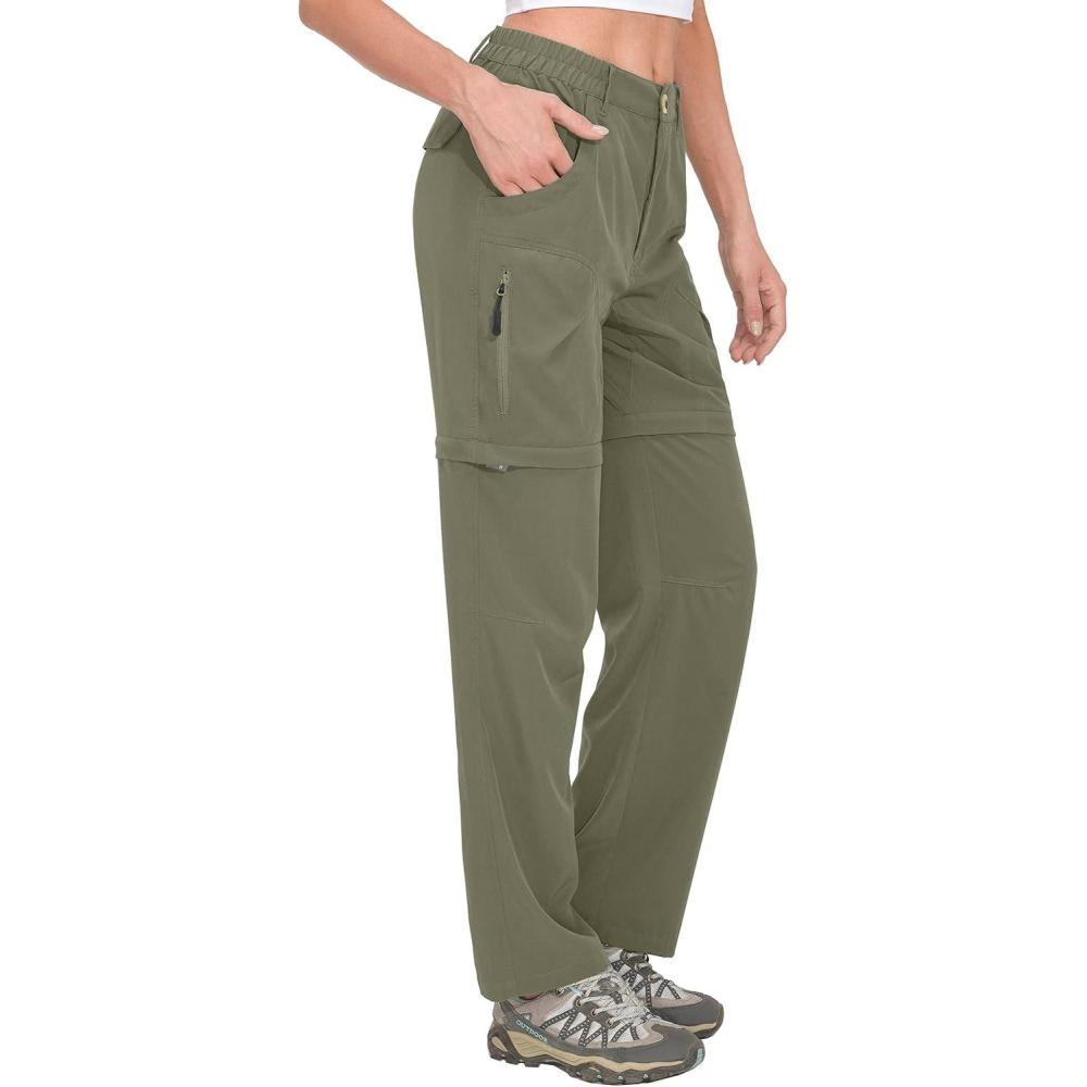 imageLittle Donkey Andy Womens Convertible Hiking Pants Quick Dry Zip Off Shorts Lightweight Fishing Travel TrousersZsilver Sage