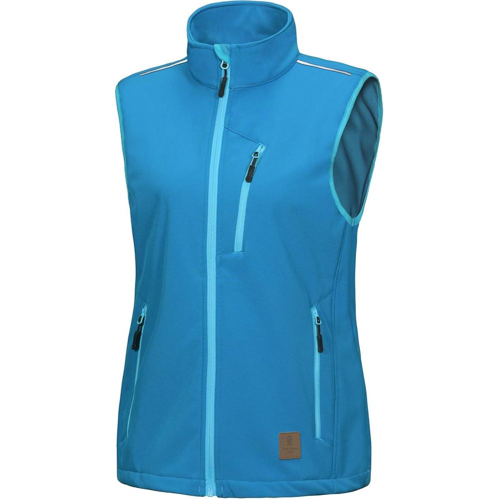 imageLittle Donkey Andy Womens Fleece Lined Softshell Vest Lightweight Windproof Sleeveless Jacket for Hiking Outdoor Travel GolfSwedish Blue